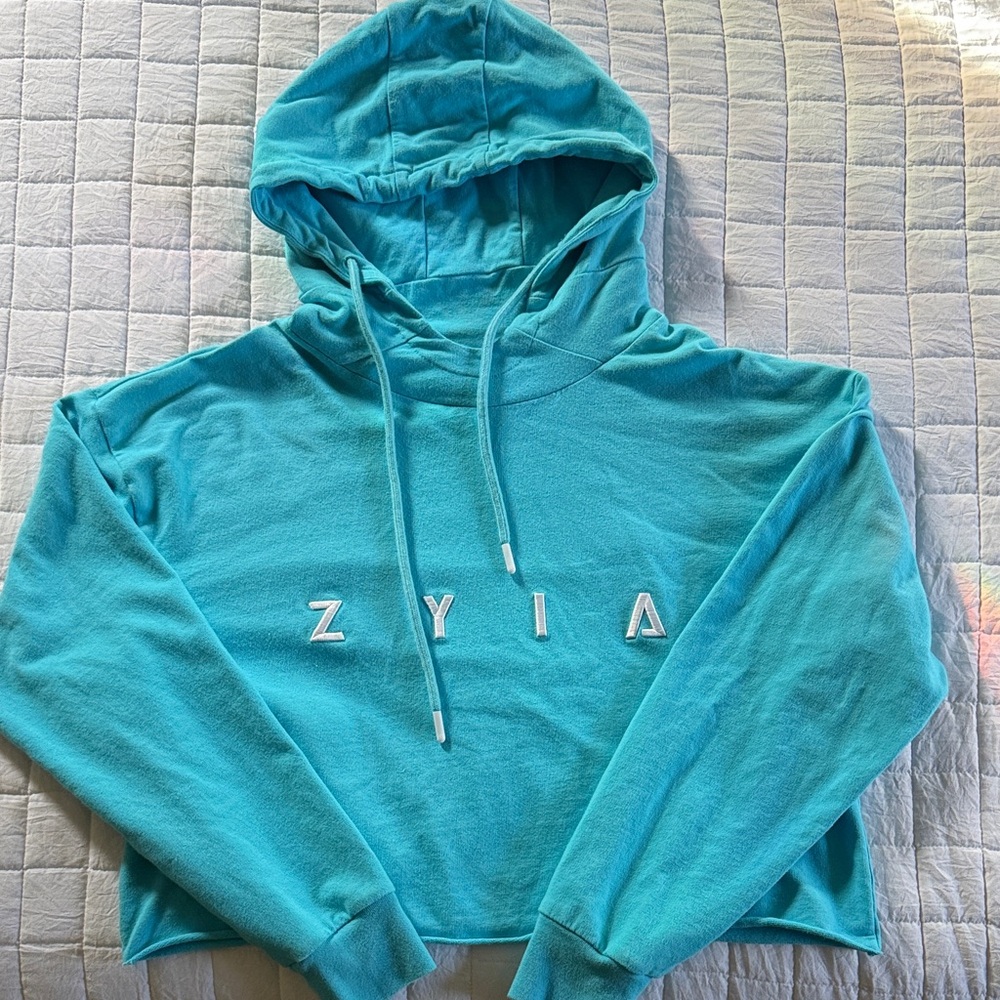 ZYIA Teal Cropped Hoodie